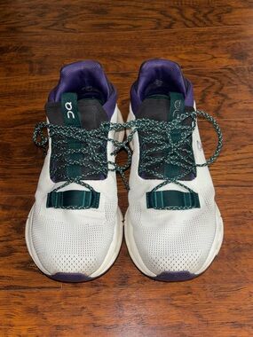 ON Running Women’s 9 Cloudnova Sneakers White Violet Green Cloudtec On Clouds